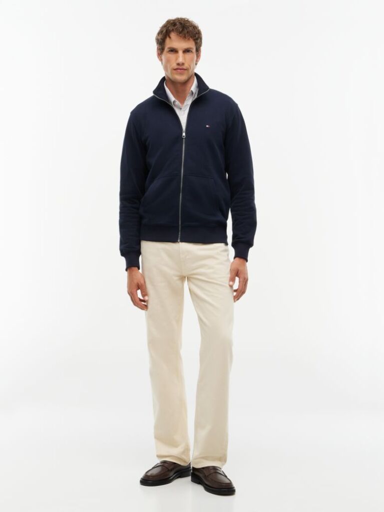 Blue Terry Zip-Thru Sweatshirt  Men