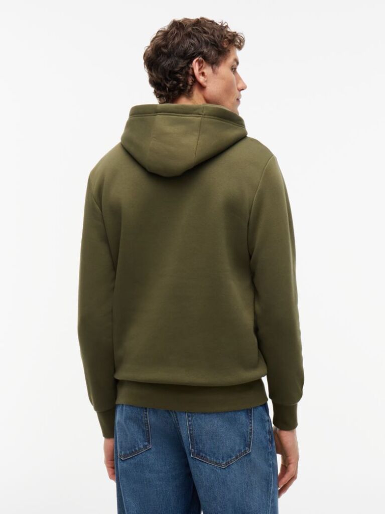Green Logo Fleece Drawstring Hoody  Men
