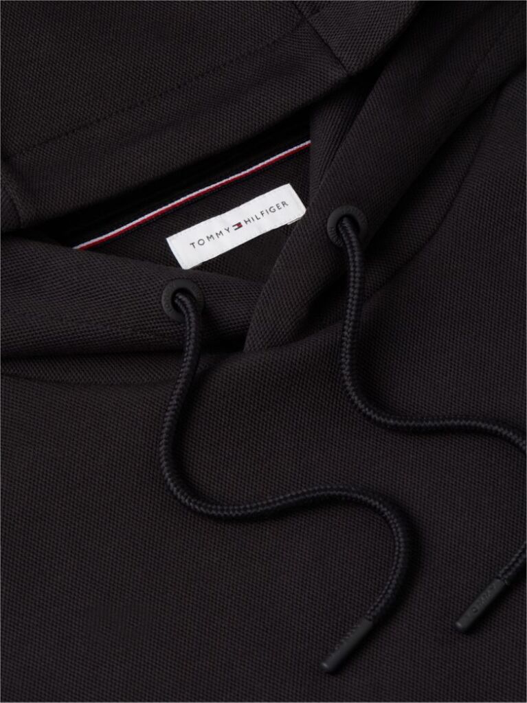 Black Varsity Logo Contrast Stripe Hoody  Men
