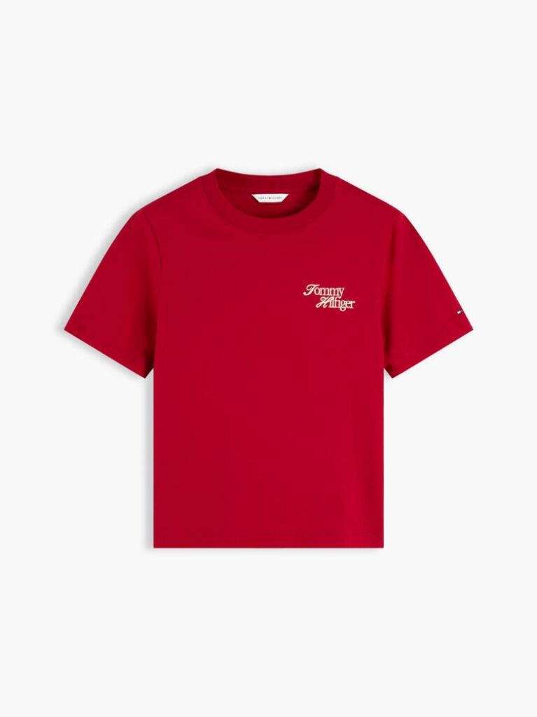 Red Logo Jersey Crew Neck T-Shirt  Women