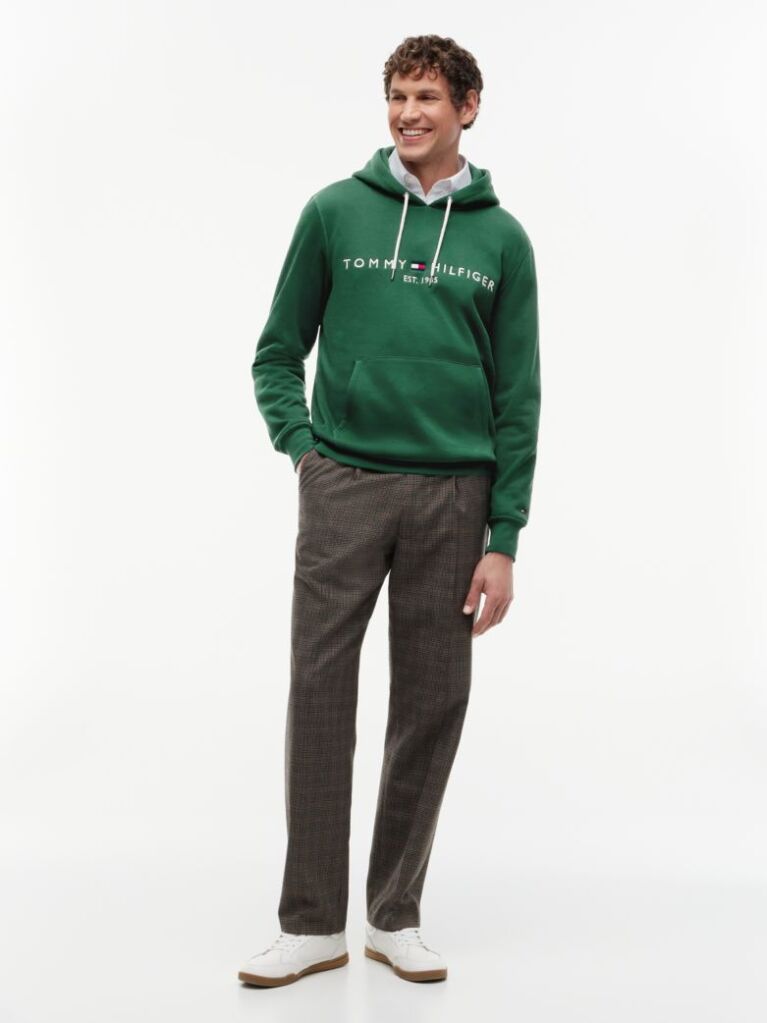 Green Tommy Logo Hoody  Men