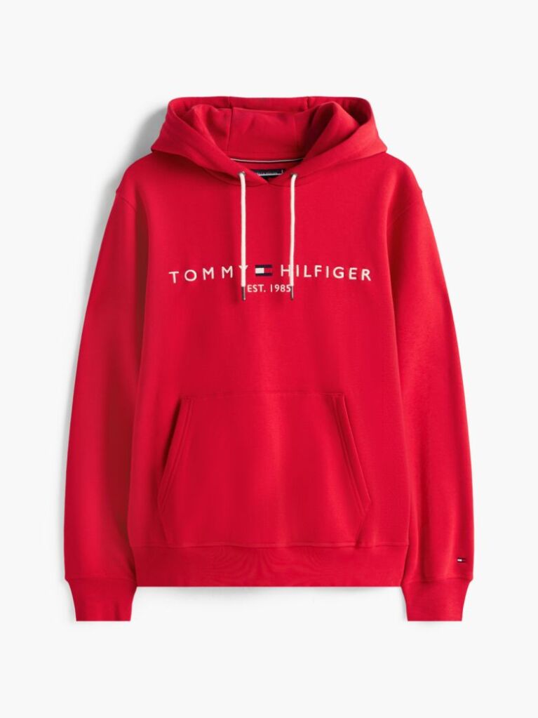 Red Tommy Logo Hoody  Men