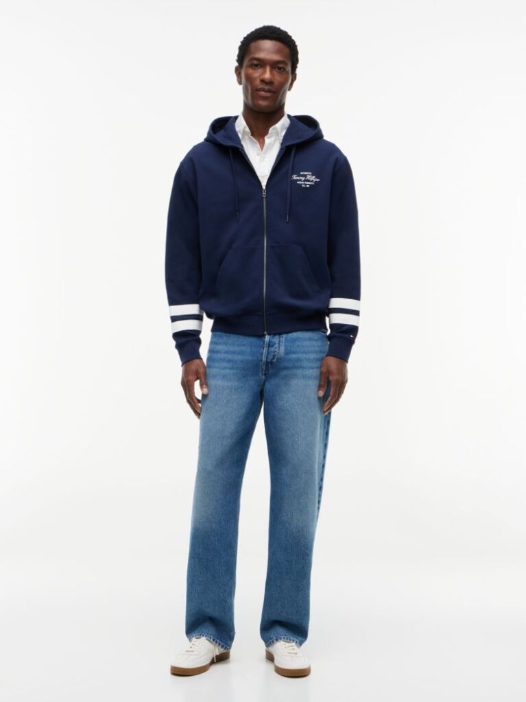 Blue Nautical Logo Zip-Thru Hoody  Men
