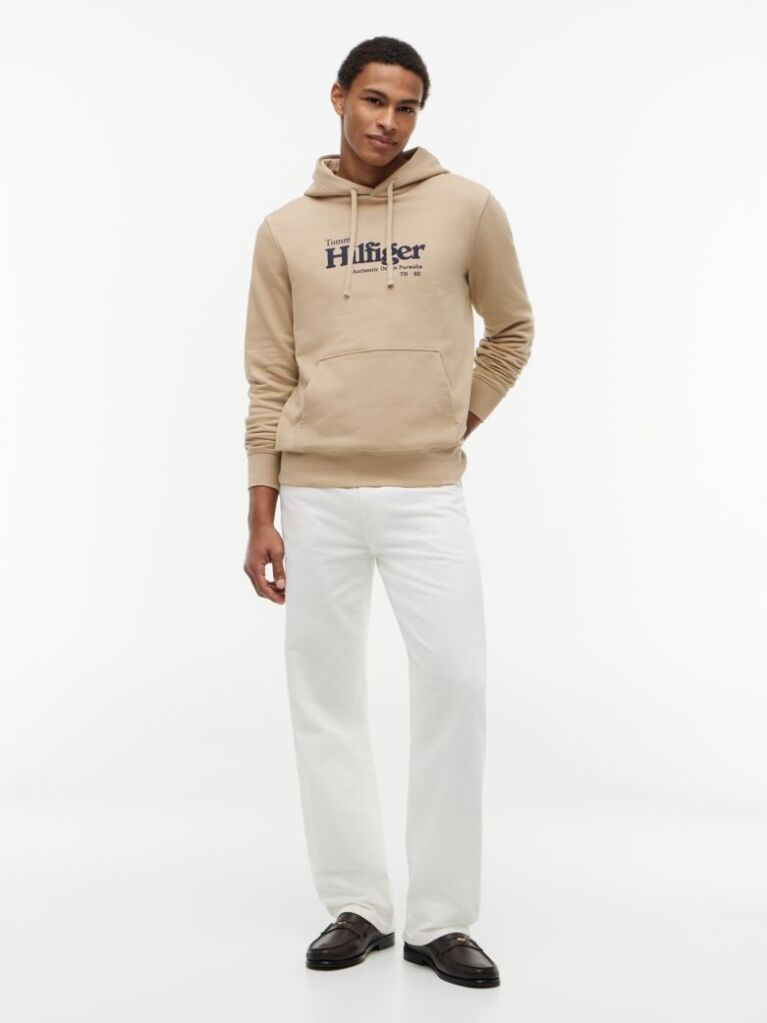 Beige Logo French Terry Hoody  Men
