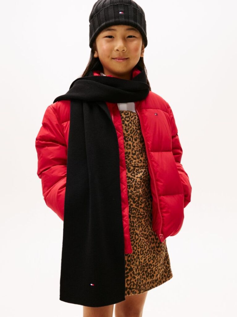 Black Kids’ Rib-Knit Scarf  Kids Unisex