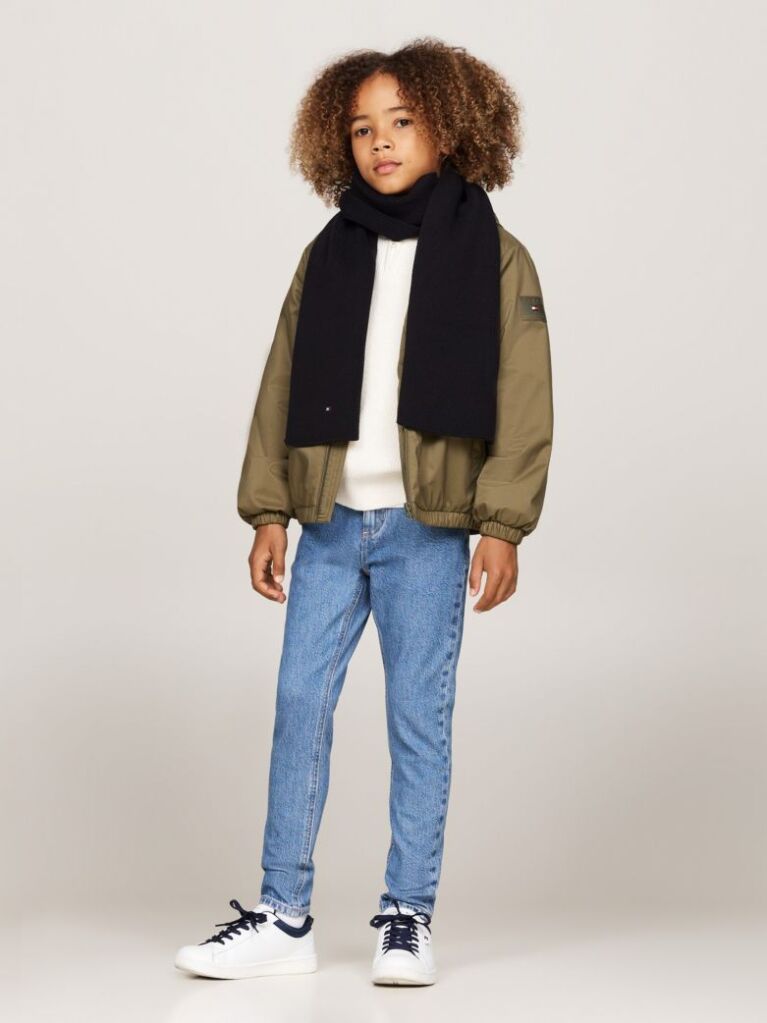 Black Kids’ Rib-Knit Scarf  Kids Unisex
