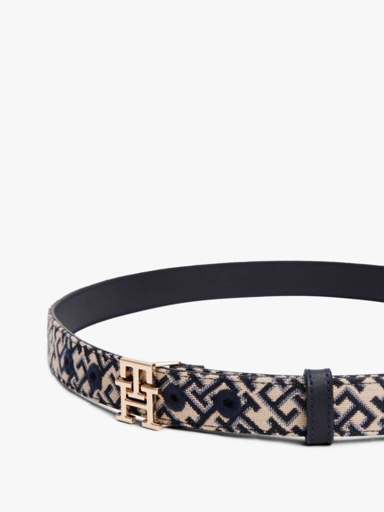 Blue TH Monogram Jacquard Belt  Women