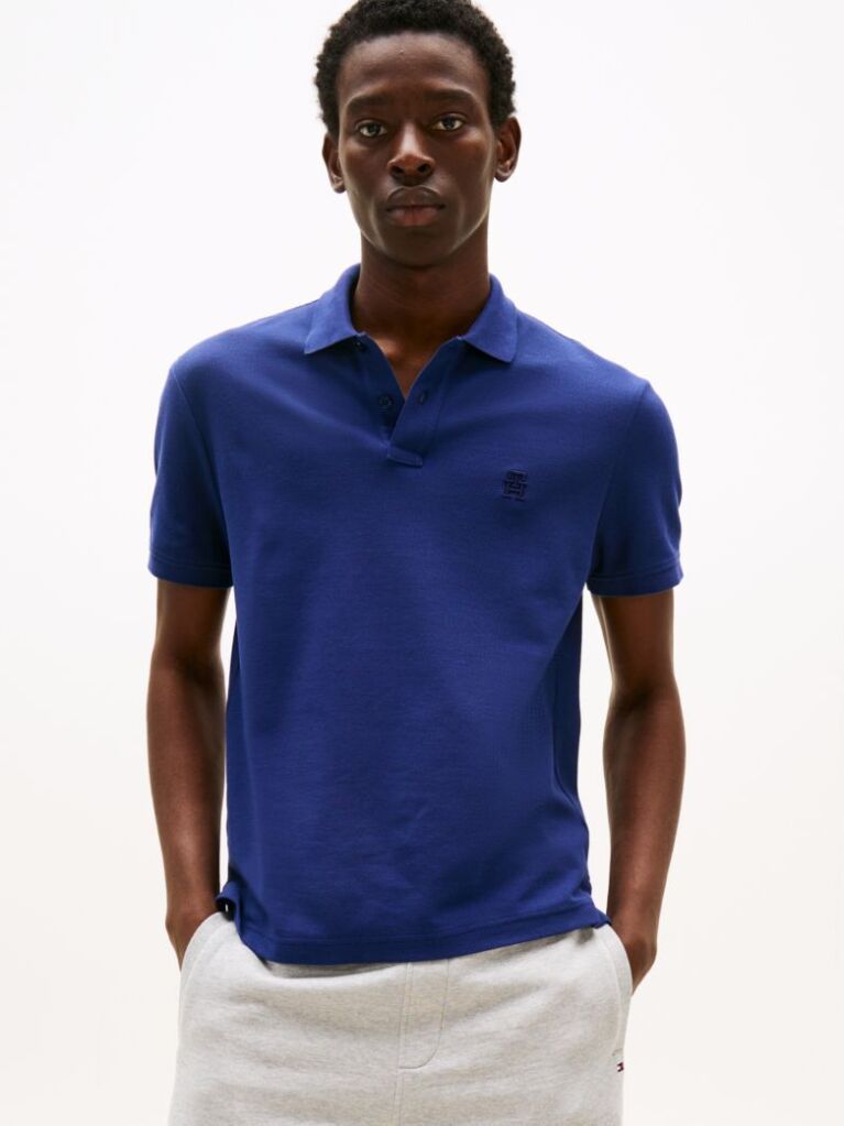 Blue TH Monogram Polo Shirt  Men