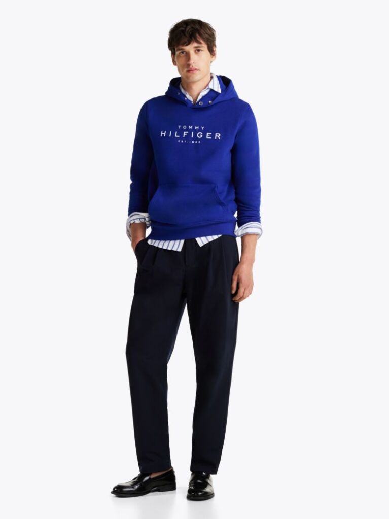 Blue Snap-Button Logo Hoody  Men