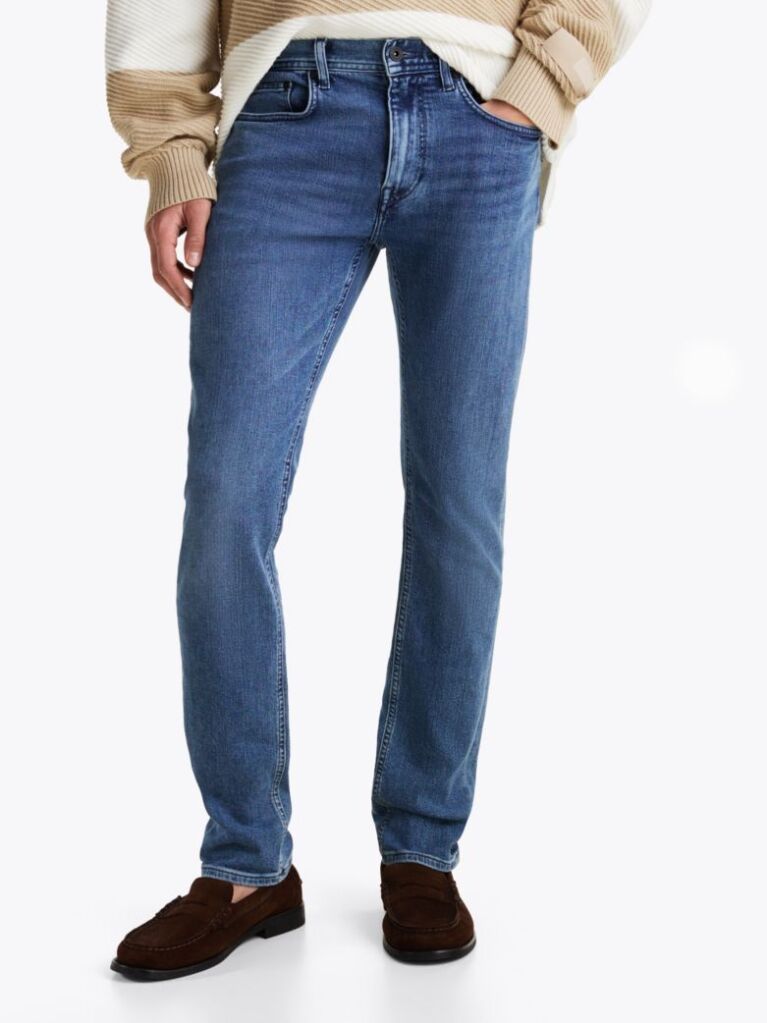 Blue Bleecker Slim Straight Leg Jeans  Men