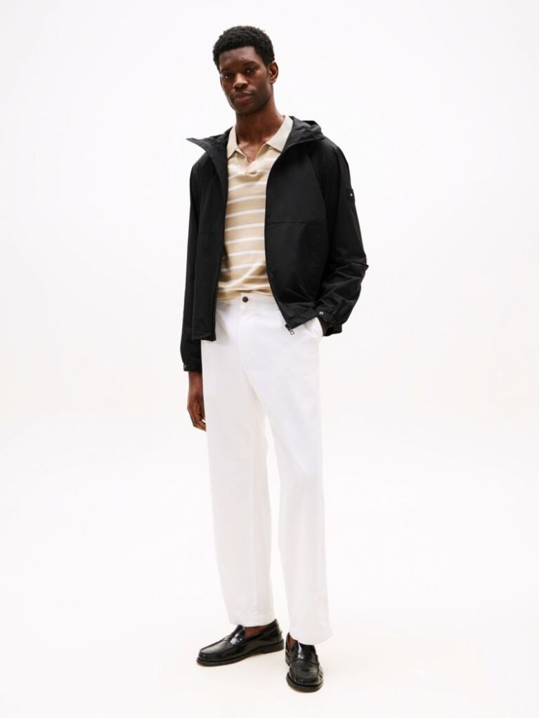 Black Logo Patch Hooded Jacket  Men