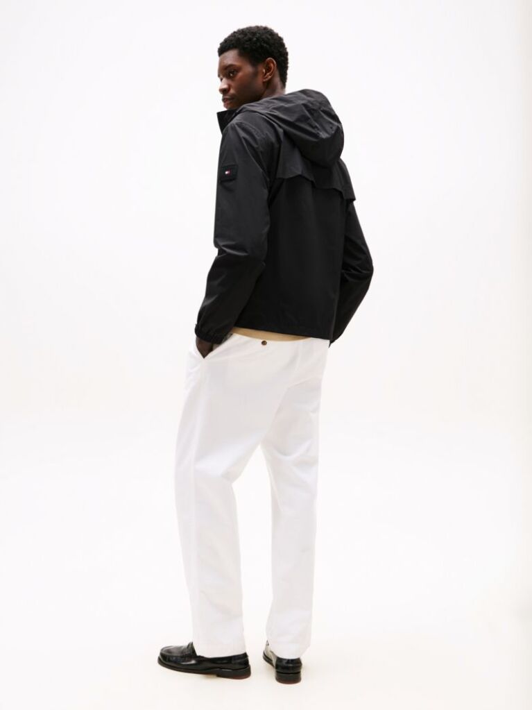 Black Logo Patch Hooded Jacket  Men