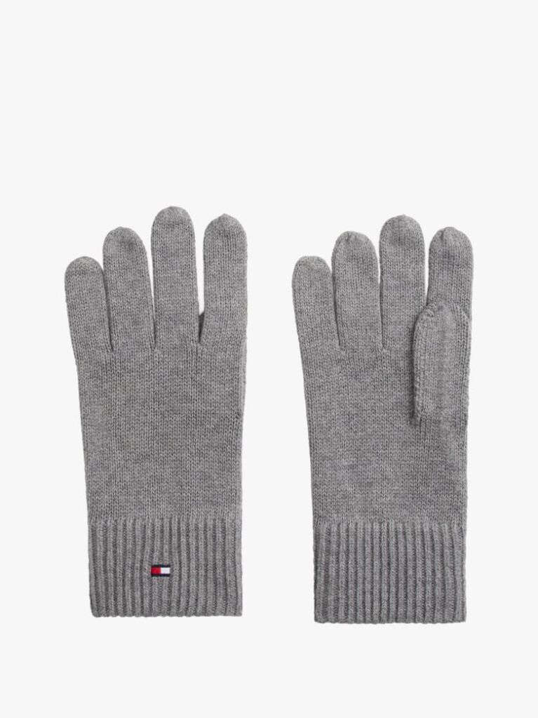 Grey Hilfiger Flag Embroidery Gloves with Cashmere  Men