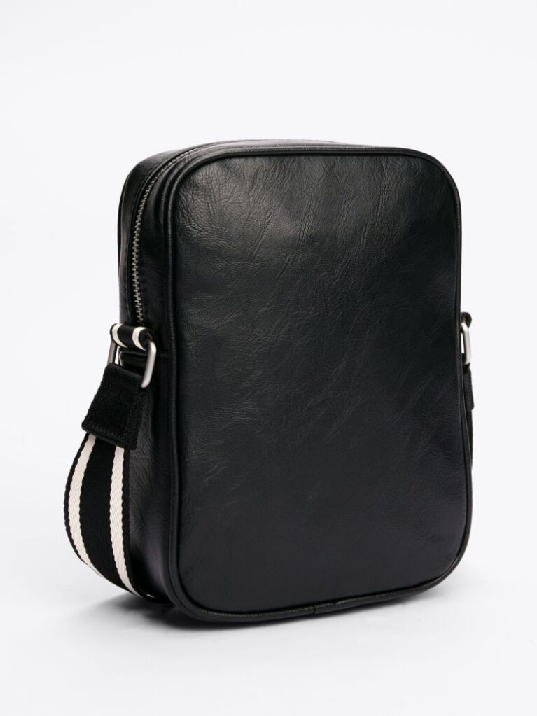 Black City Contrast Strap Reporter Bag  Men