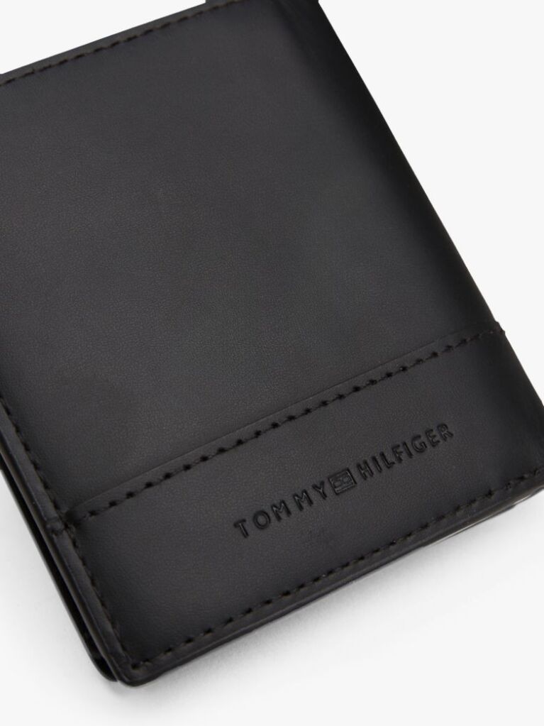 Black Corporate Leather Trifold Wallet  Men