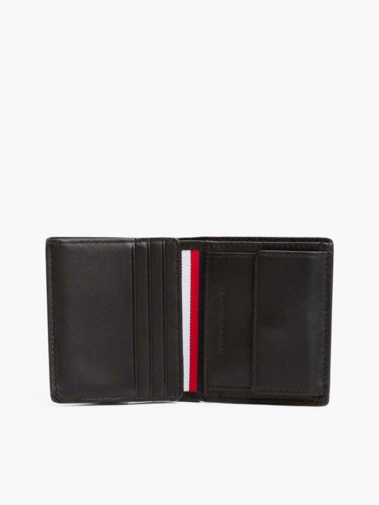 Black Corporate Leather Trifold Wallet  Men