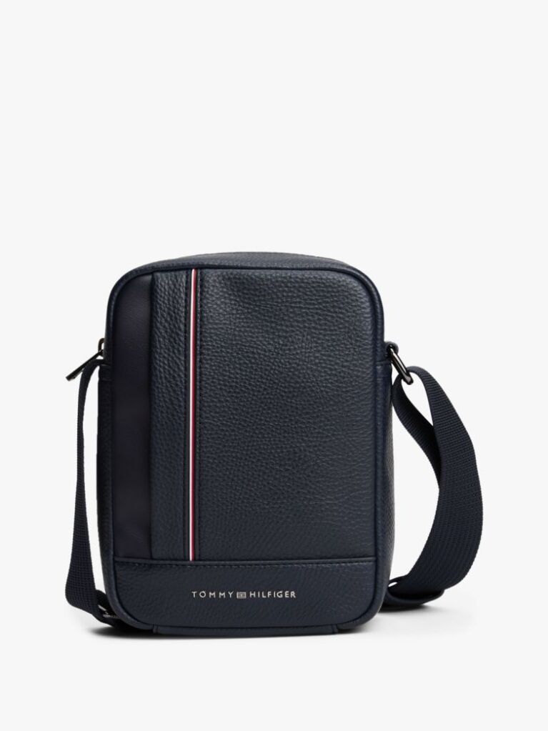 Blue Metal Logo Crossbody Reporter Bag  Men