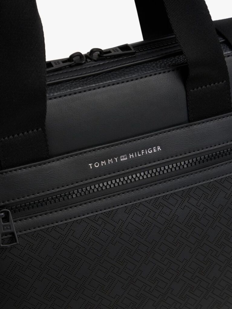 Black TH Monogram Laptop Bag  Men
