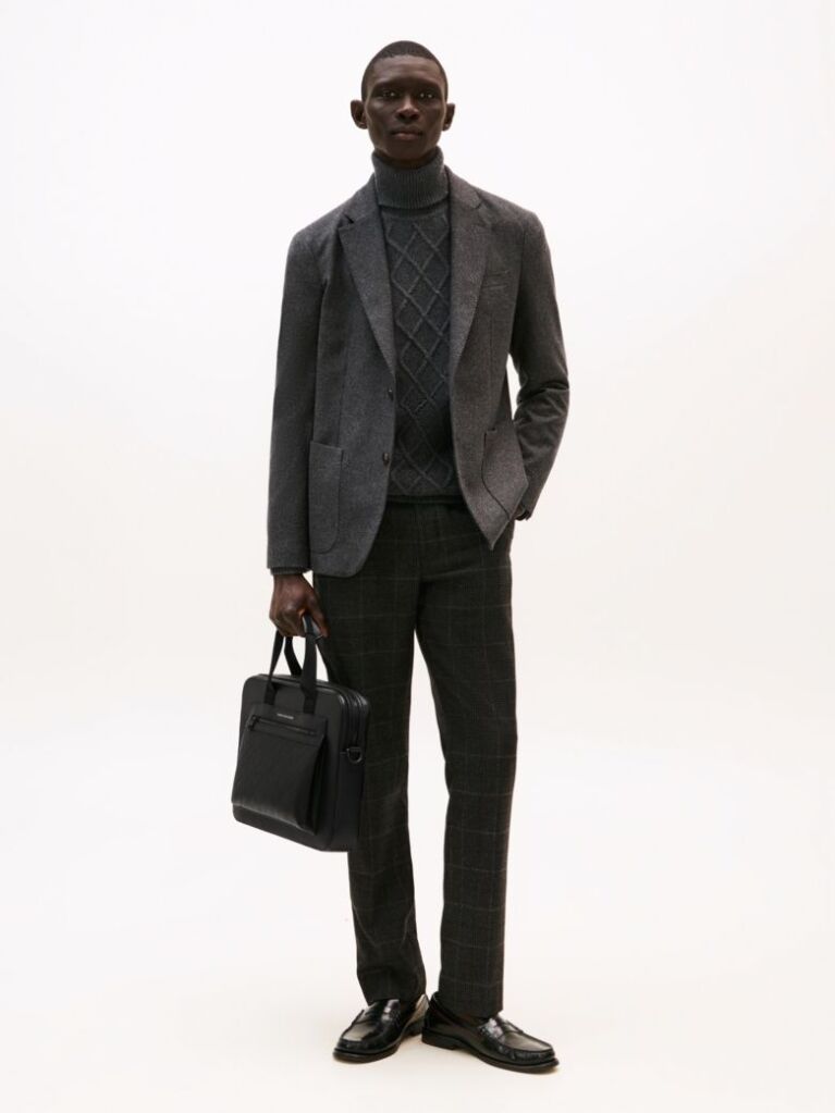 Black TH Monogram Laptop Bag  Men