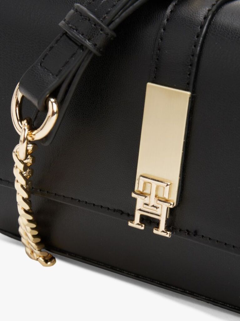 Black Heritage Chain Strap Crossbody Bag  Women