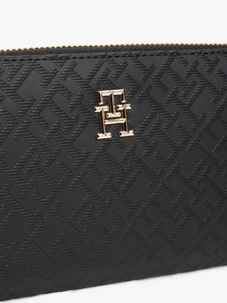 Black TH Monogram Zip-Around Wallet  Women