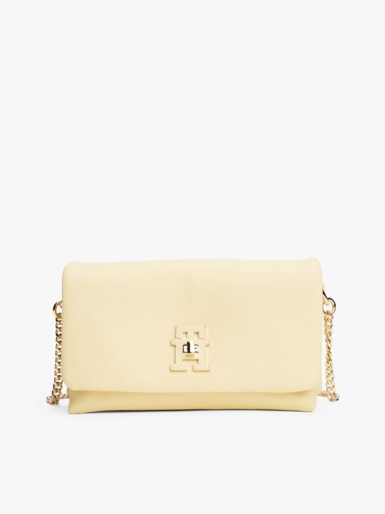 Yellow Modern Turn Lock Crossbody Bag  Women