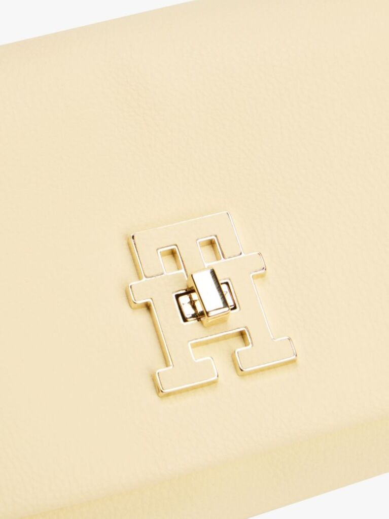Yellow Modern Turn Lock Crossbody Bag  Women
