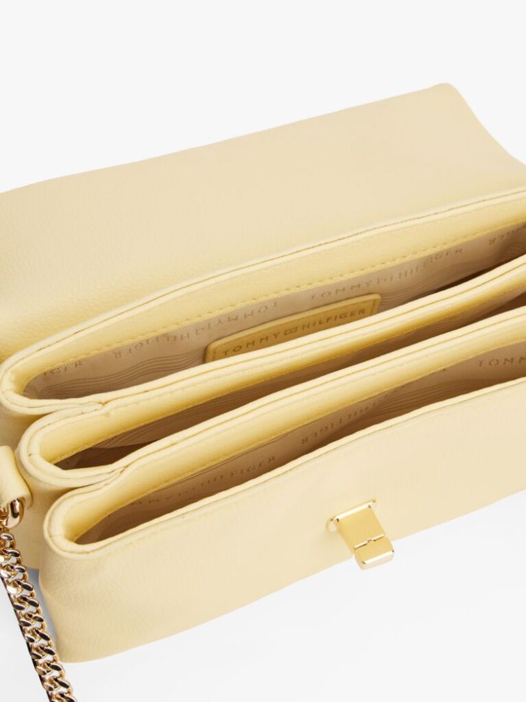 Yellow Modern Turn Lock Crossbody Bag  Women