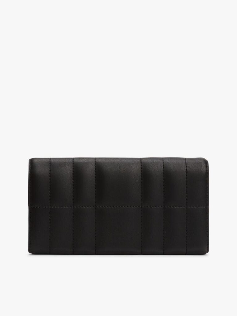 Black TH Feminine Large Flap Wallet   Women