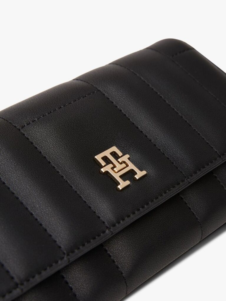 Black TH Feminine Large Flap Wallet   Women