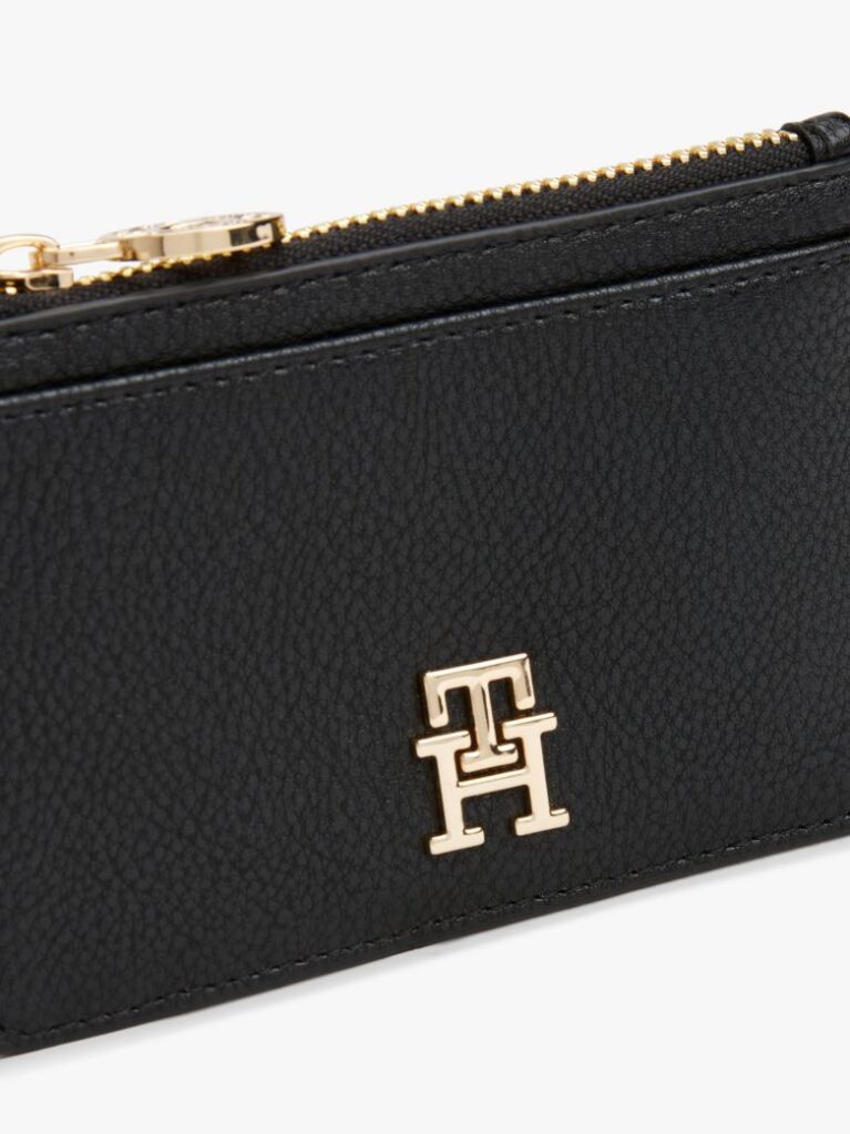 Black TH Monogram Plaque Card Holder  Women