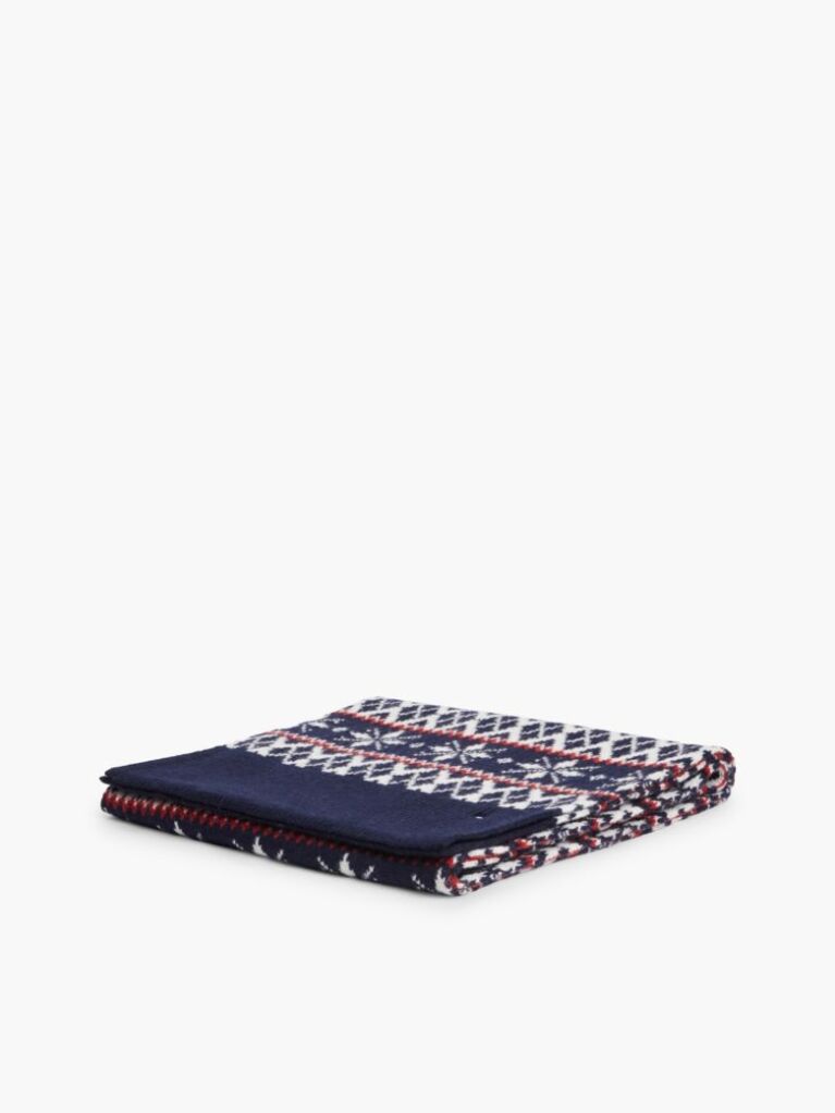 Blue TH Flag Lambswool Blend Fair Isle Scarf  Men