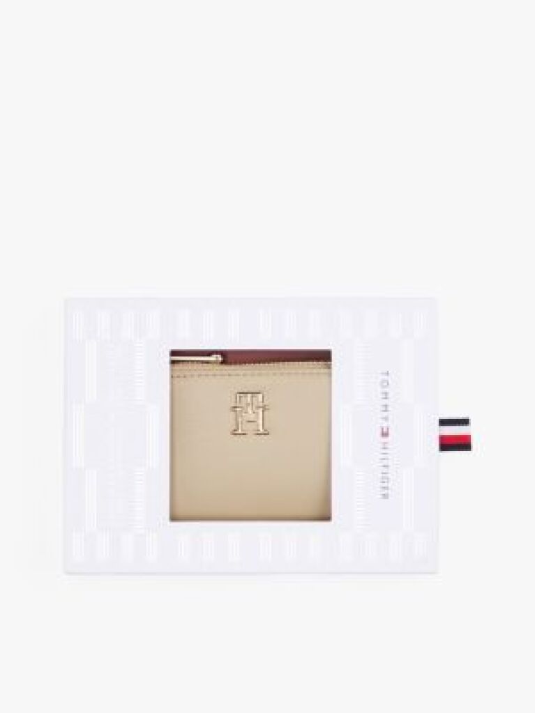 Beige TH Monogram Slim Wallet  Women
