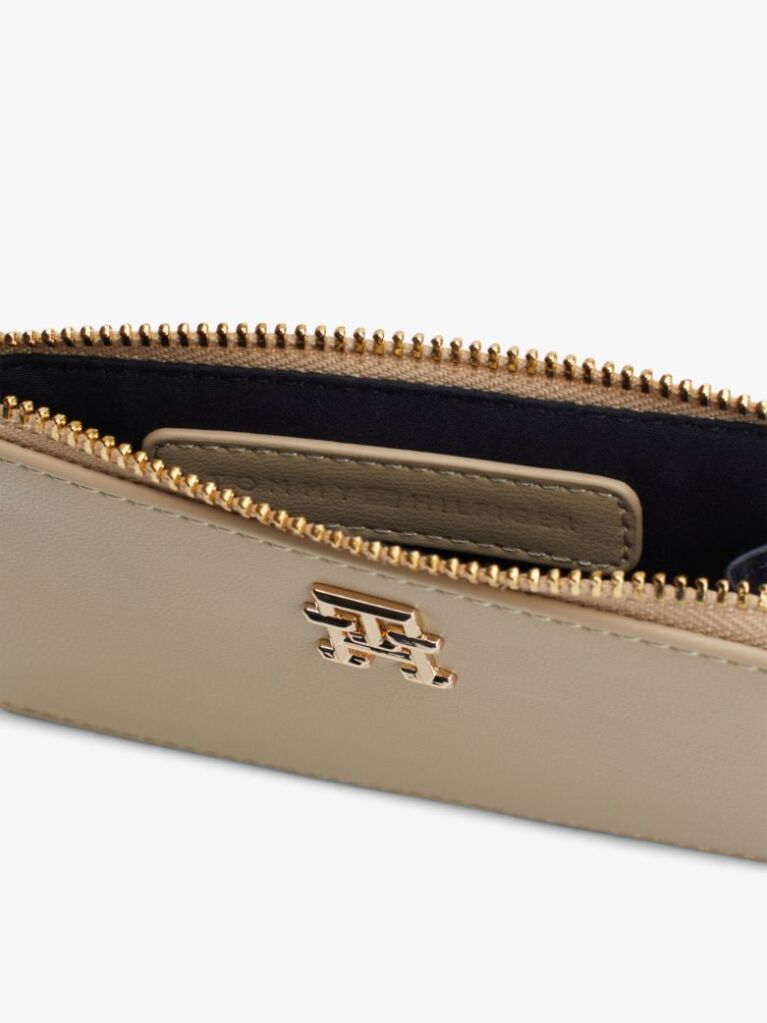 Beige TH Monogram Slim Wallet  Women