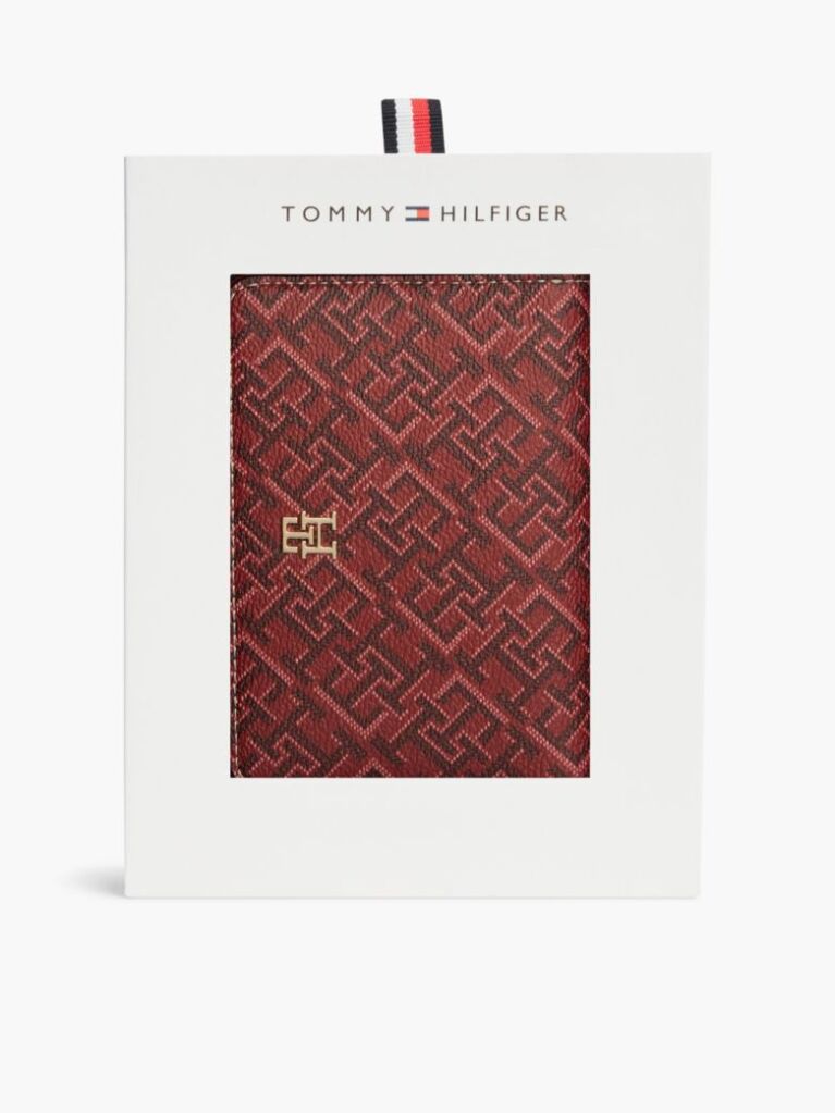 Red TH Monogram Zip-Around Wallet Gift Box  Women