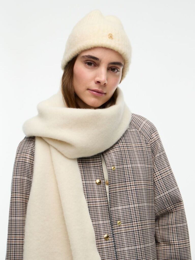 Beige Chic Beanie With Alpaca  Women