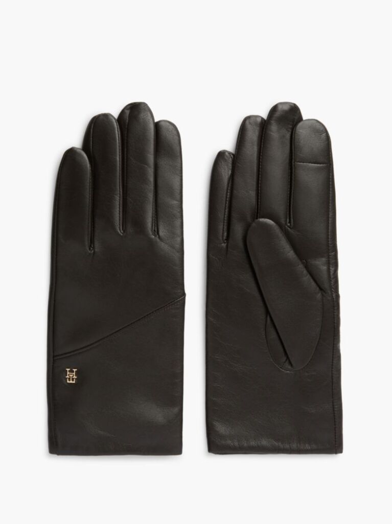 Brown Chic TH Monogram Leather Gloves  Women