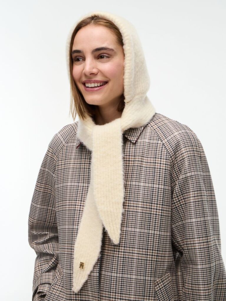 Beige Chic Knitted Hood With Alpaca  Women