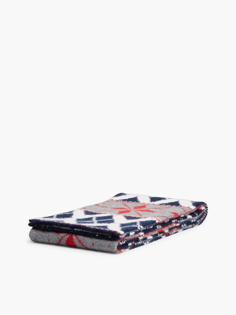 Multi Enamel Flag Fair Isle Scarf With Alpaca  Women