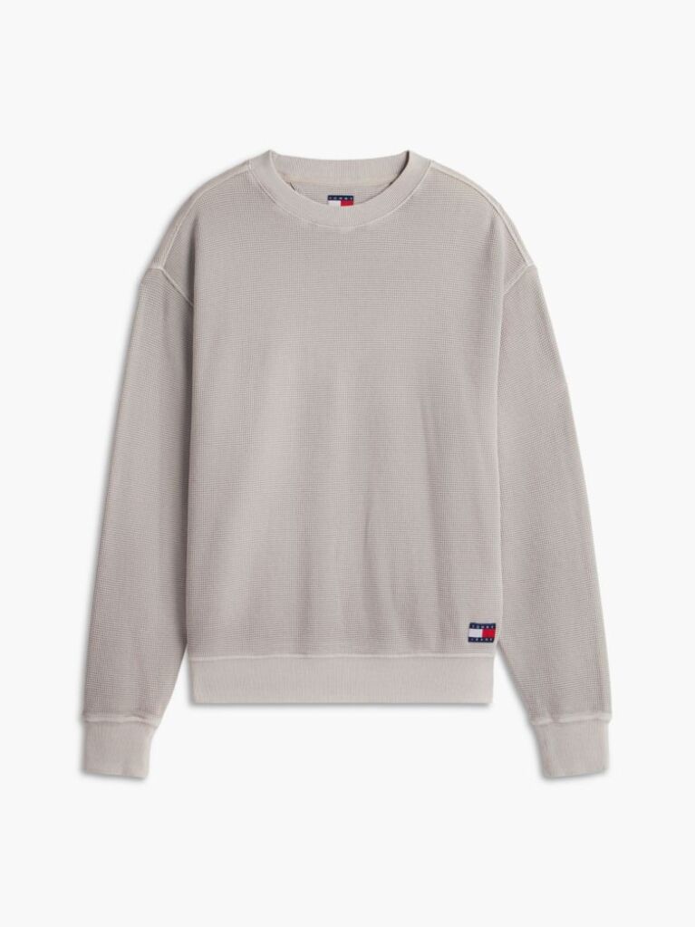 Brown Waffle Knit Relaxed Jumper  Men