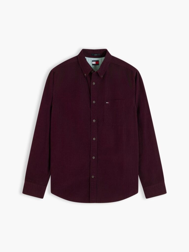 Purple Regular Fit Button-Down Corduroy Shirt  Men