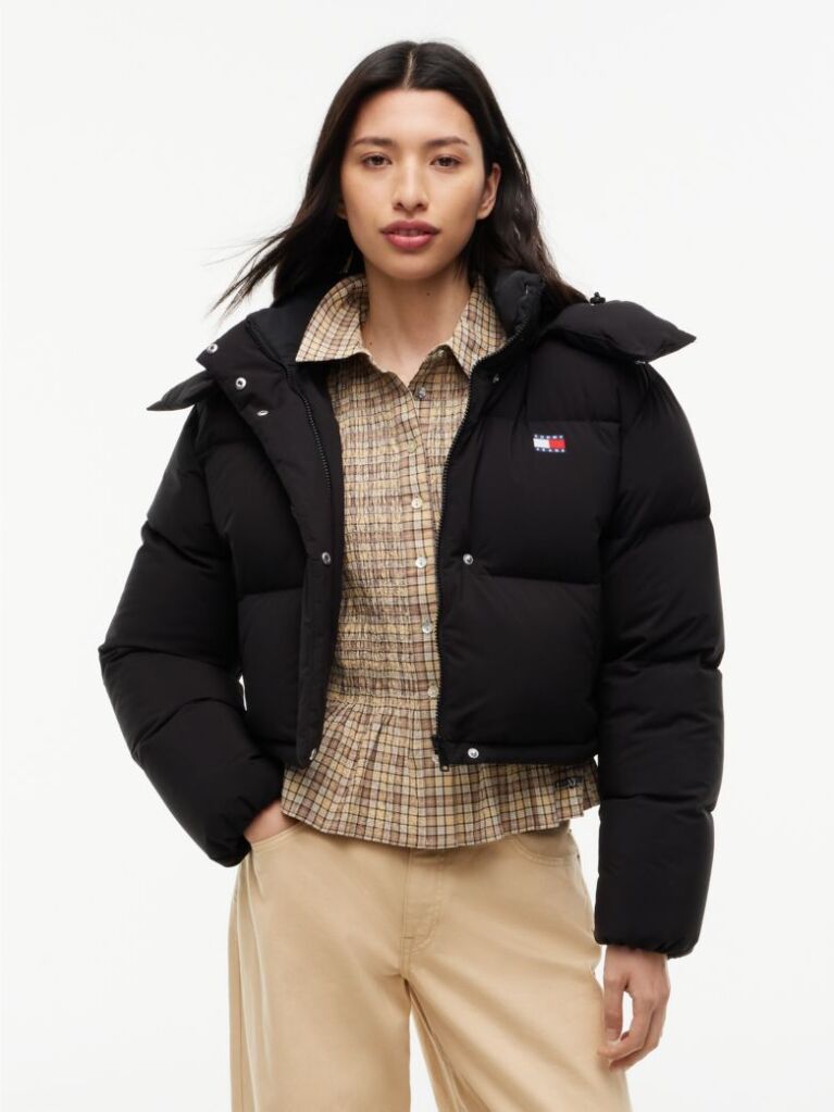 Black Down Relaxed Alaska Puffer Jacket  Women