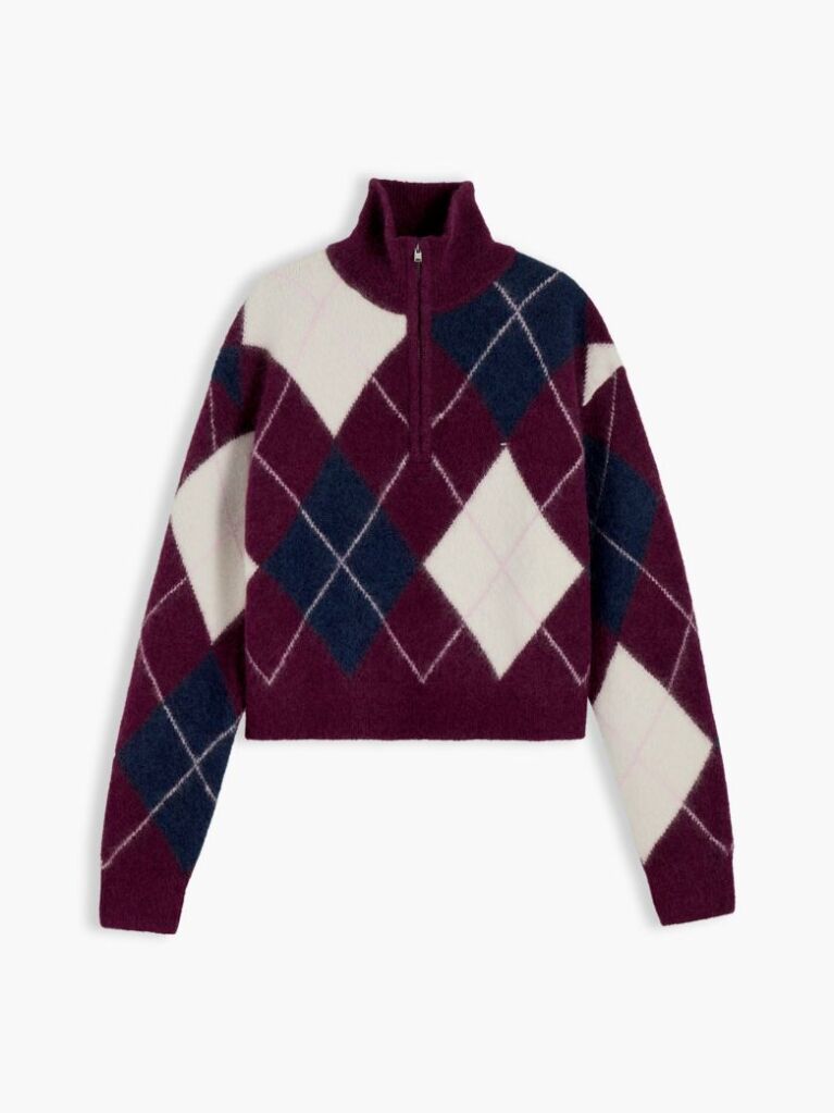 Multi Alpaca Blend Fluffy Cropped Quarter-Zip Jumper  Women