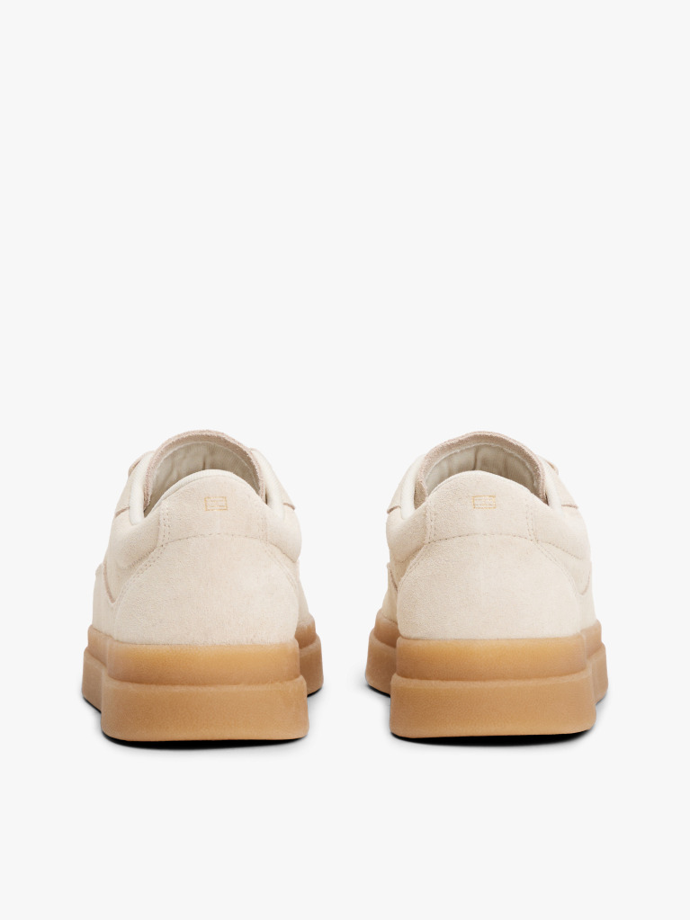 Beige Suede Embossed Court Trainers  Women