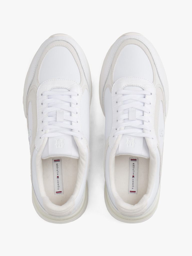White Leather TH Monogram Cleat Trainers  Women