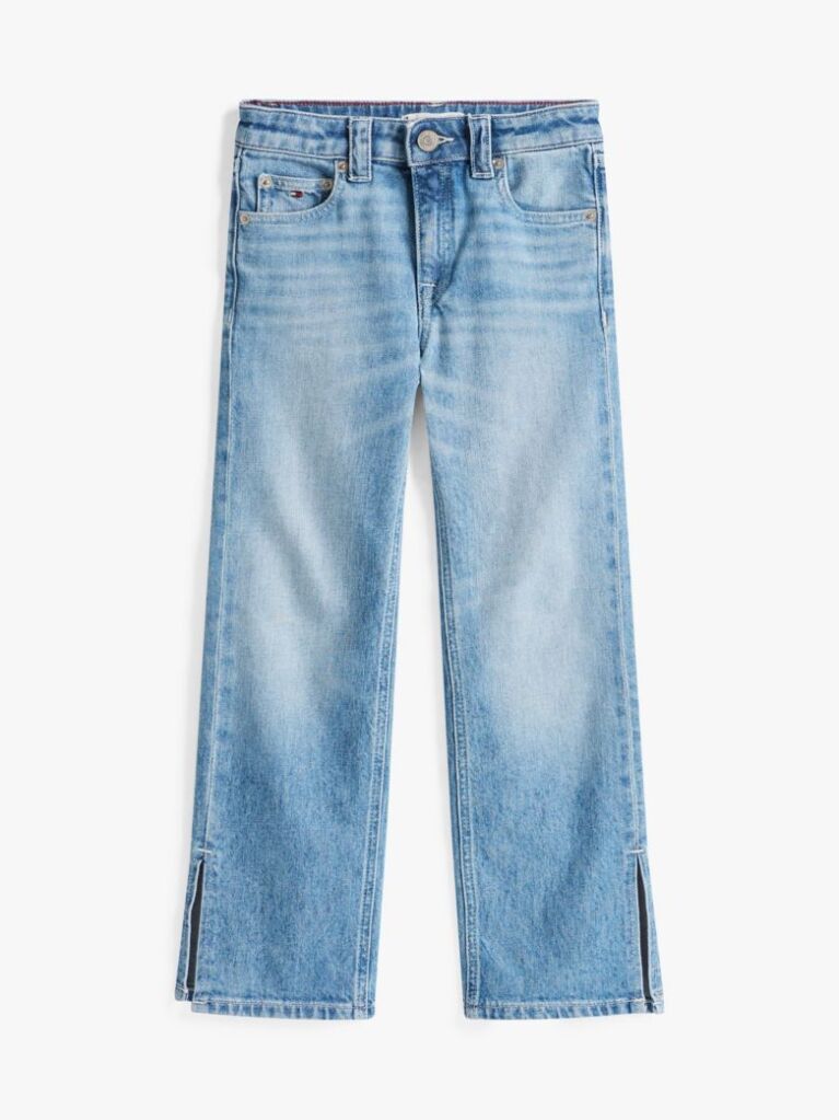 Blue Straight Leg Faded Girlfriend Jeans  Girls