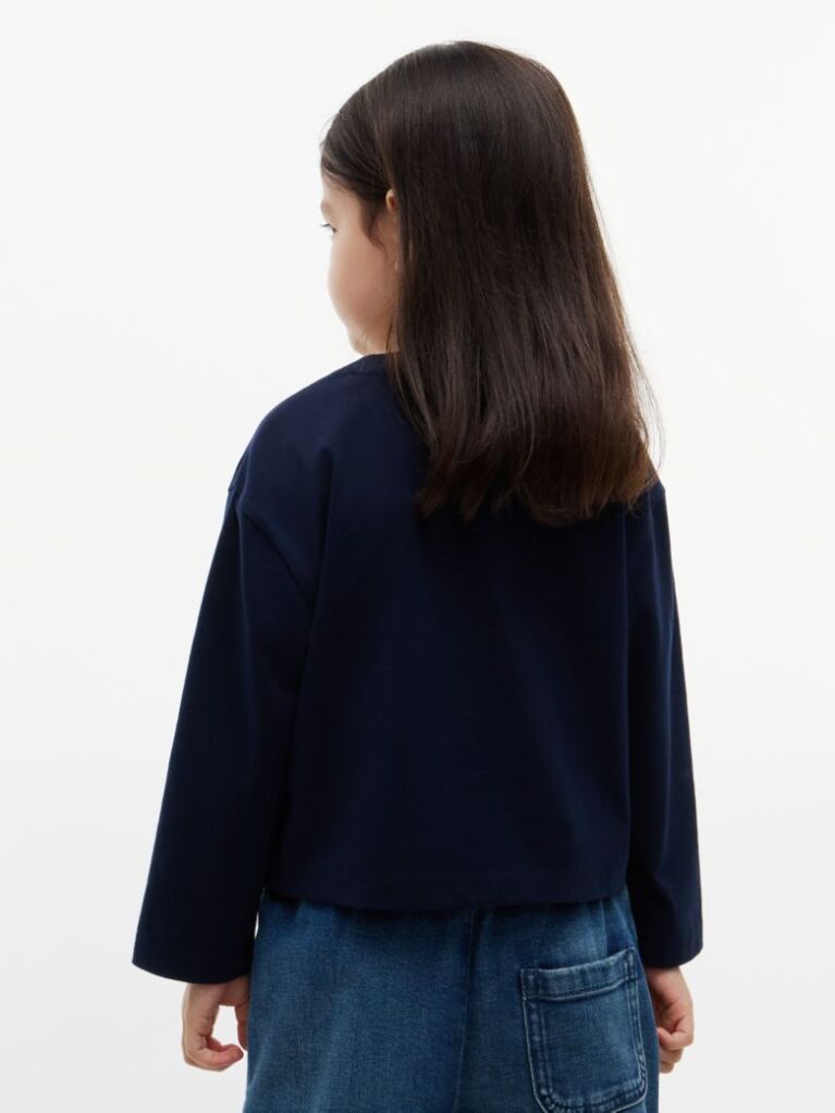 Blue Heart Logo Slim Long Sleeve T-Shirt  Girls