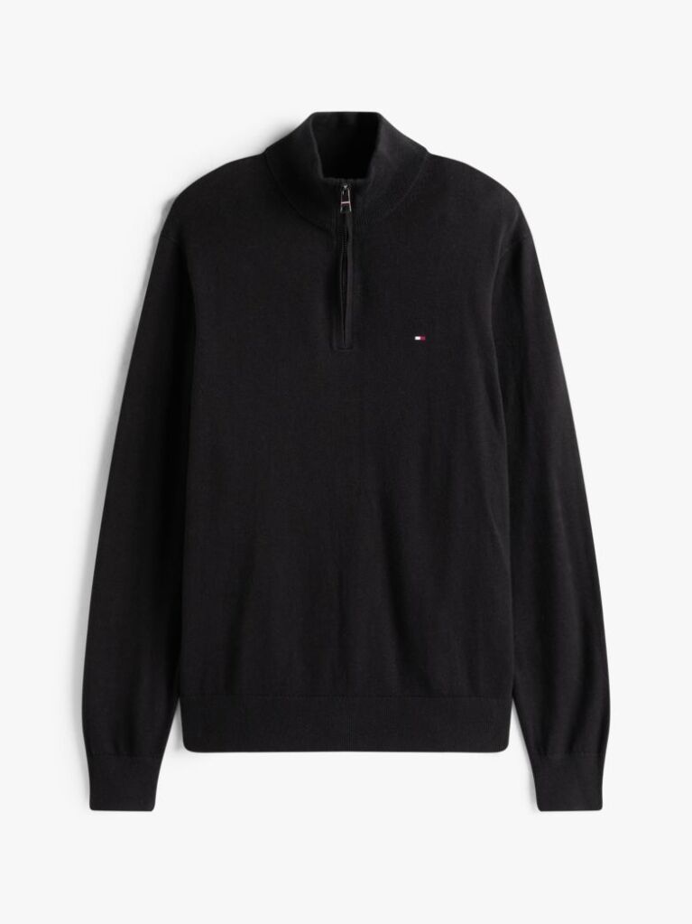 Black Zip-Neck Jumper  Men