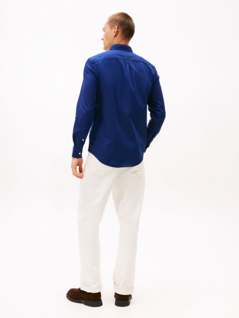 Blue Slim Fit Yarn Dyed Dobby Shirt  Men