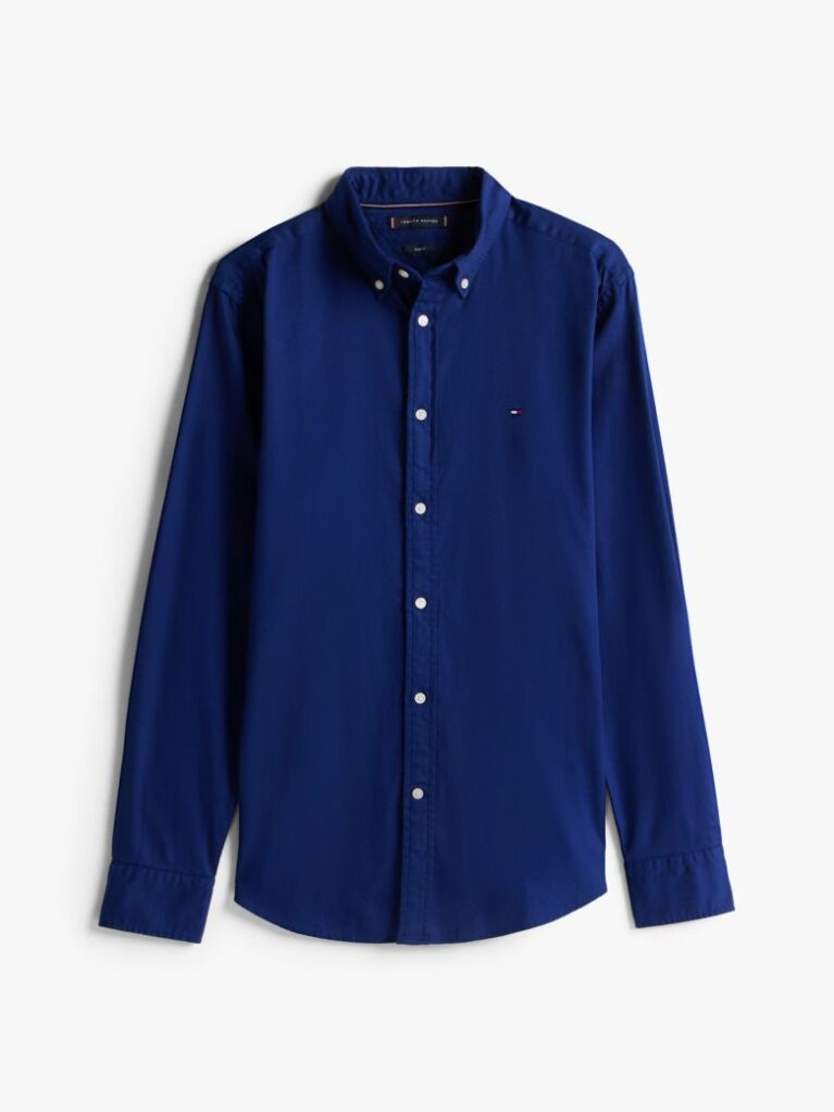 Blue Slim Fit Yarn Dyed Dobby Shirt  Men
